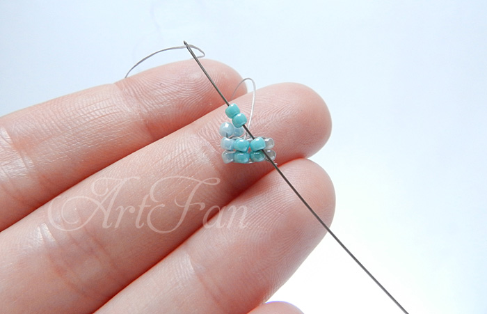 Dodawanie koralików drugiego koloru